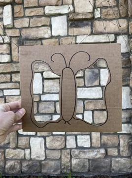 Natural art frame, Spring active idea, Kids craft Stock Photos