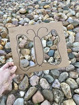 Natural art frame, Spring active idea, Kids craft Stock Photos