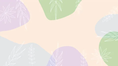 Natural background. abstract colored shapes, line art, tropical leaves plants Stock Footage 158639288