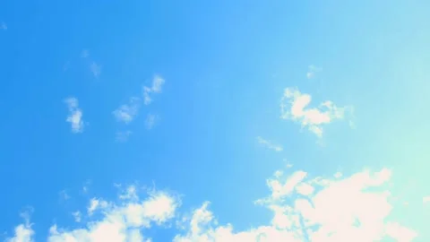 Natural background with blue sky, white clouds, copy space for text in center. Video stock 136023545