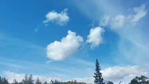 Natural background with clouds moving in the blue sky 库存影片 139617056