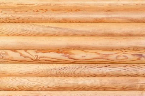 Natural background from log wall. Stock Photos