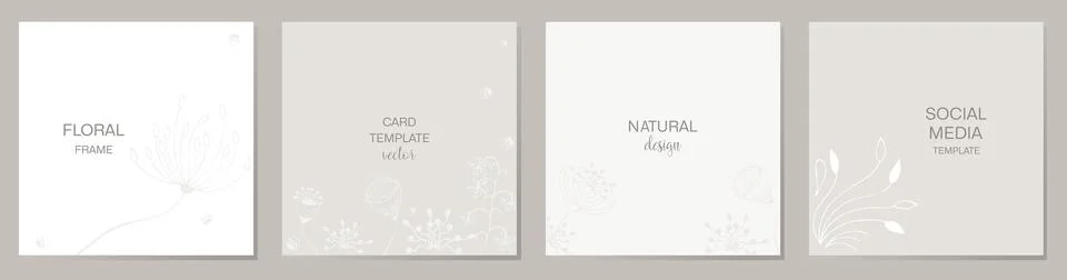 Natural background patterns, with hand-drawn elements in beige tones. Edita.. Illustrazione stock
