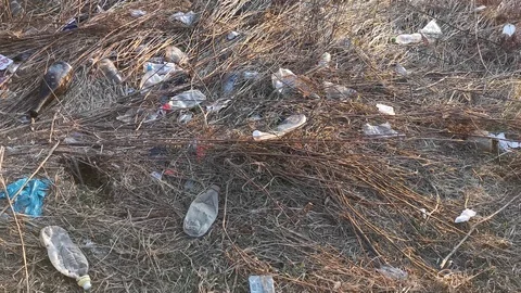 Natural background with plastic garbage Vídeo Stock 119902833