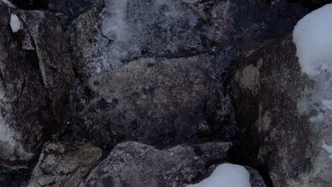 Natural background with valley, mountain river and green hills at early spring Видео 121352953