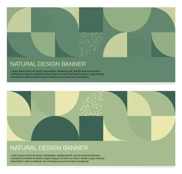 Natural banner design with drawn elements. Stock Illustration