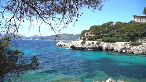 Natural beach landscape Stock Footage 128348531