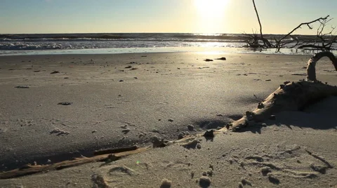 Natural beach,at magic hour Stock-Footage 48514518