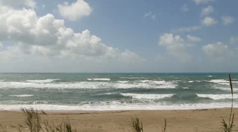 Natural Beach with Ocean Stock-Footage 11240109