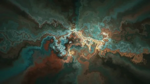 Natural beautiful marble turbulent pattern orange green texture animation Stock Footage 83552524