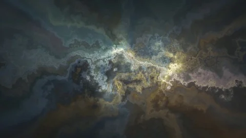 Natural beautiful marble turbulent pattern blue yellow texture animation Video stock 83578804
