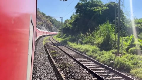 Natural beauty from inside the train to outside Stock Footage 323357681