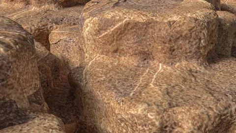 Natural Beige Rock Surface Texture Close Up 3d render. Stock Illustration