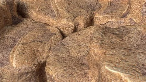 Natural Beige Rock Surface Texture Close Up 3d render. Stock Illustration