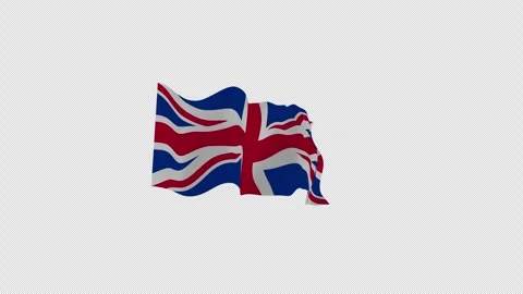 Natural Billowing United Kingdom Loop Alpha Channel Video stock 342735958