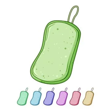 Natural biodegradable kitchen sponge cartoon vector graphic Stock Illustration