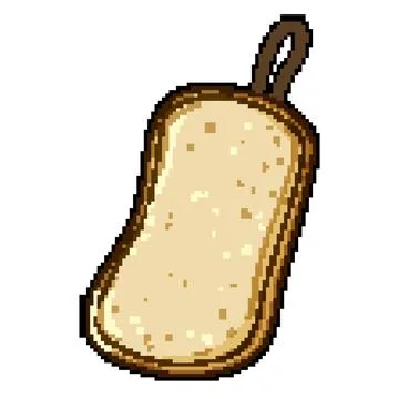 Natural biodegradable kitchen sponge pixel art vector illustration Stock Illustration