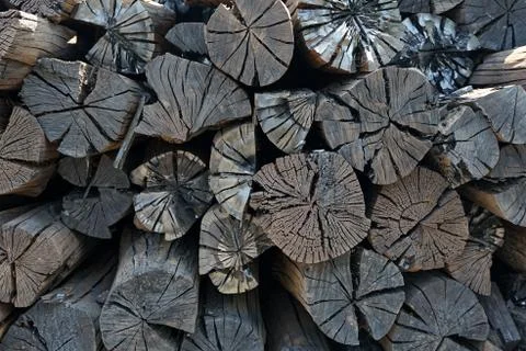 Natural black charcoal stacking Stock Photos
