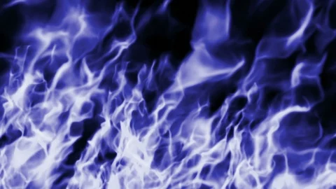 Natural Blue Flames Animation, Rendering,  Background, Loop Stockbeeldmateriaal 112582160