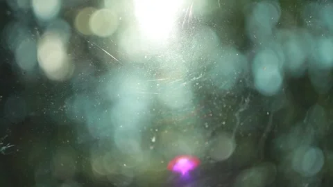Natural blurry bokeh background with some artifacts like scratches on the foregr Stock Footage 245366573