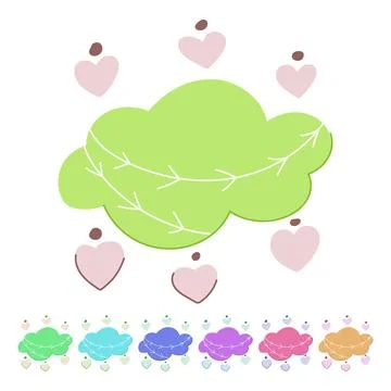 Natural boho cloud vector cartoon graphic イラスト素材