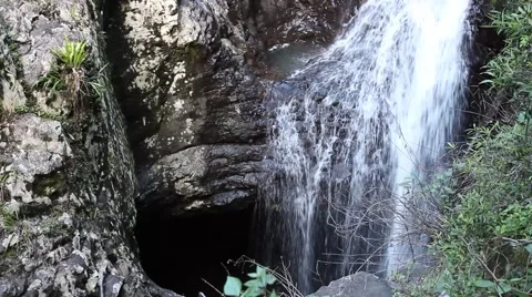 Natural Bridge Fall Springbrook Australia 6351 1080p h264 Stock Footage 46172167