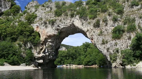 Natural bridge Pont d Arc Stock Footage 41523628