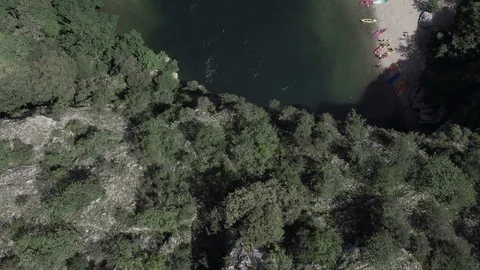 Natural bridge Pont d'Arc Stock Footage 86590022