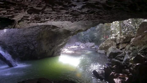 Natural Bridge Springbrook 1 Stock Footage 154385853
