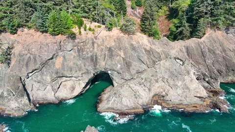 Natural Bridges from the Ocean Stock Footage 319600752