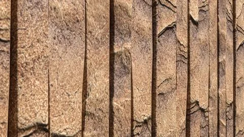 Natural Brown Stone Wall Vertical Panel Texture Background 3d render. Stock Illustration