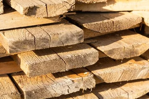 Natural building materials pattern of pine boards light beige background Foto stock
