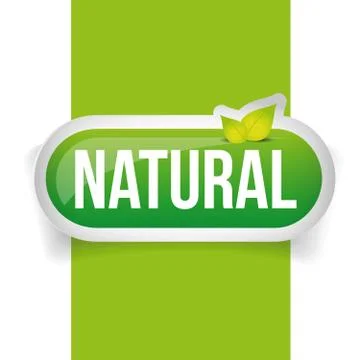 Natural Button green with leaf Stock Illustration