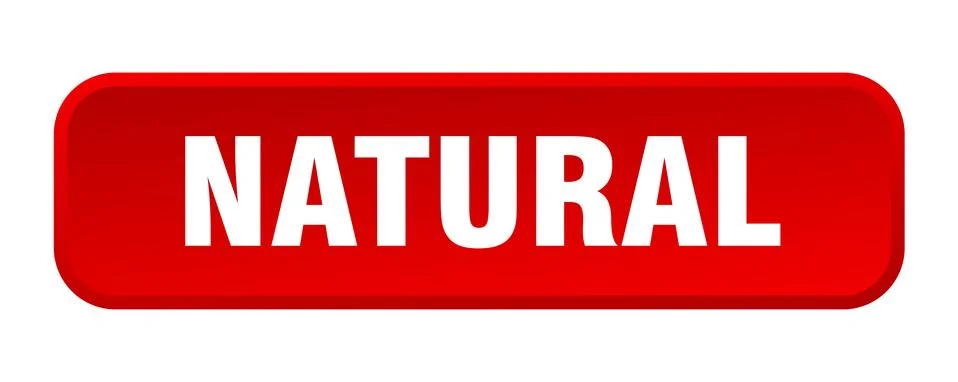 Natural button. natural square 3d push button Illustrazione stock