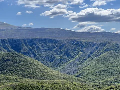 Natural cauldron and the source area of ​​the river Zrmanja (Croatia) Stock Photos