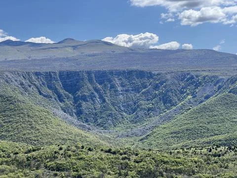 Natural cauldron and the source area of ​​the river Zrmanja (Croatia) Stock Photos