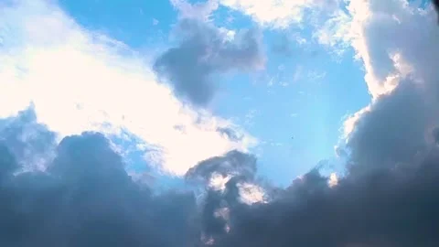 "Natural Cloud Movement in Blue Sky – Real-Time Weather Footage" Stock Footage 307234093