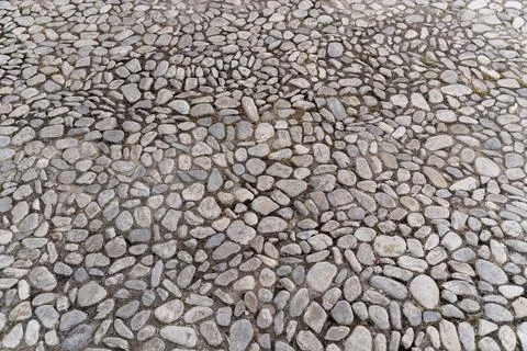 Natural Cobblestone Pavement Texture Background Full Frame 스톡 사진