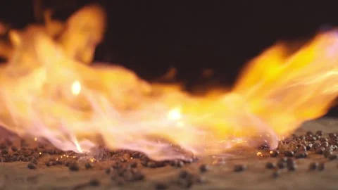 Natural coffee roasting with fire Stock Footage 278146055