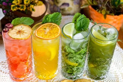 Natural cold drinks Stock Photos