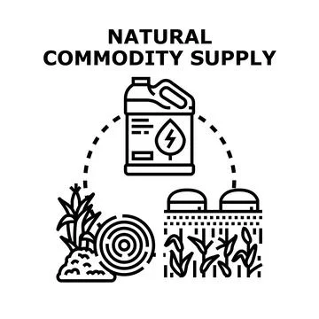 Natural commodities supply concept illustrating a sustainable agricultural pr Stock Illustration