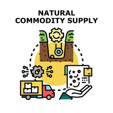 Natural commodity materials supply chain concept illustration イラスト素材