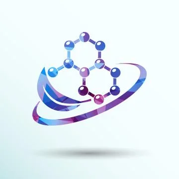 Natural components icon molecule illustration science nature Stock Illustration