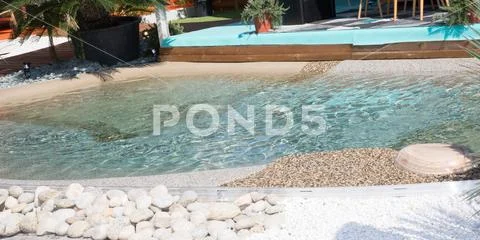Natural concept swimming pool at home Stock Photos