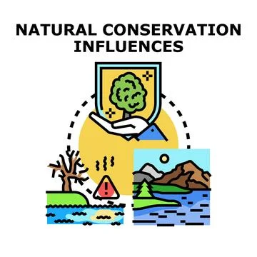 Natural conservation influences affecting environment health Stock Illustration
