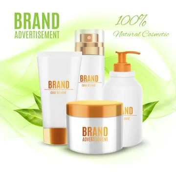 Natural cosmetic template Stock Illustration