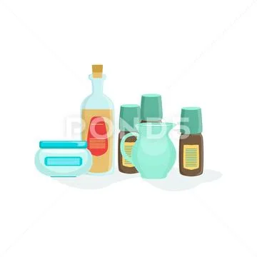 Natural Cosmetics And Skincare Product Line Element Of Spa Center Health And Stock Illustration