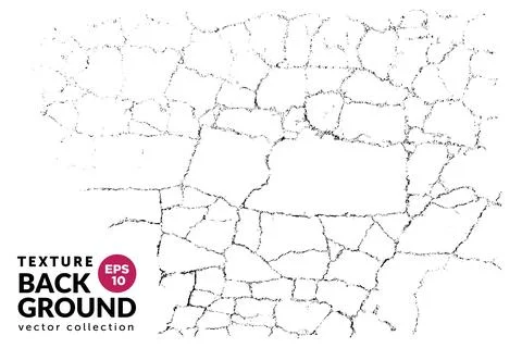 Natural cracks background with copy space. Vector overlay texture of cracked  Stock Illustration