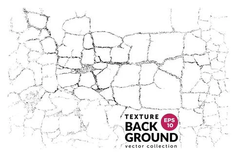 Natural cracks background with copy space. Vector overlay texture of cracke.. Stock Illustration