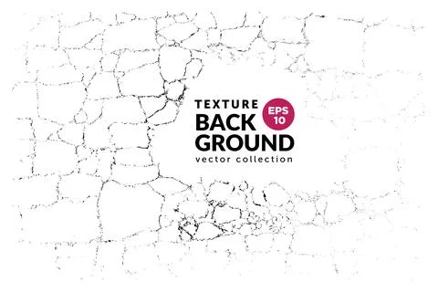 Natural cracks background with copy space. Vector overlay texture of cracked  Stock Illustration